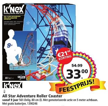 Aanbiedingen All star adventure roller coaster - K'Nex - Geldig van 19/11/2016 tot 12/12/2016 bij Intertoys