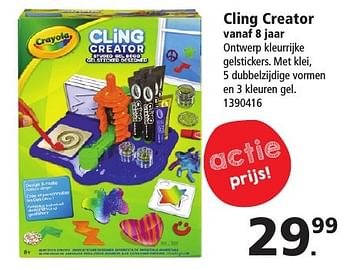 Aanbiedingen Cling creator - Crayola - Geldig van 19/11/2016 tot 12/12/2016 bij Intertoys