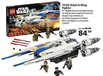 Aanbiedingen Rebel u-wing fighter - Lego - Geldig van 19/11/2016 tot 12/12/2016 bij Intertoys