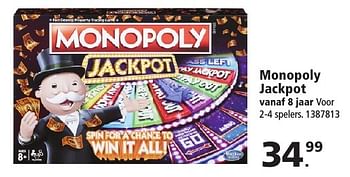 Aanbiedingen Monopoly jackpot - Hasbro - Geldig van 19/11/2016 tot 12/12/2016 bij Intertoys