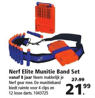Aanbiedingen Nerf elite munitie band set - Nerf - Geldig van 19/11/2016 tot 12/12/2016 bij Intertoys