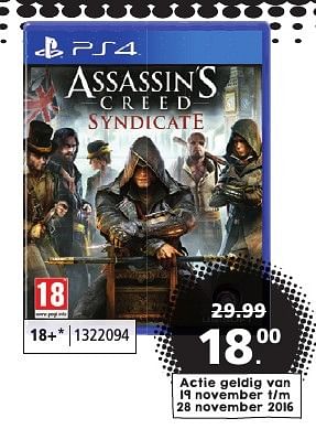 Aanbiedingen Assassin`s creed syndicate - Ubisoft - Geldig van 19/11/2016 tot 12/12/2016 bij Intertoys