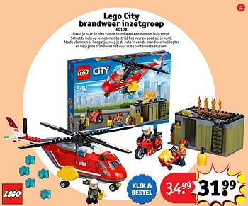 Aanbiedingen Lego city brandweer inzetgroep - Lego - Geldig van 24/10/2016 tot 19/12/2016 bij Kruidvat