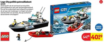 Aanbiedingen Lego city politie patrouilleboot - Lego - Geldig van 24/10/2016 tot 19/12/2016 bij Kruidvat