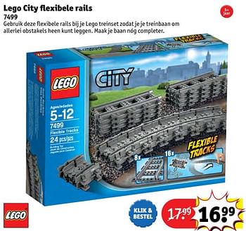 Aanbiedingen Lego city flexibele rails - Lego - Geldig van 24/10/2016 tot 19/12/2016 bij Kruidvat