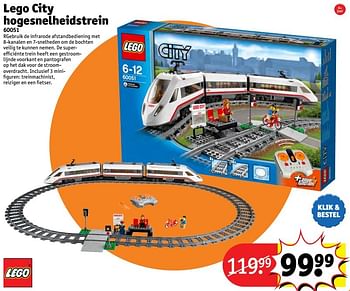 Aanbiedingen Lego city hogesnelheidstrein - Lego - Geldig van 24/10/2016 tot 19/12/2016 bij Kruidvat