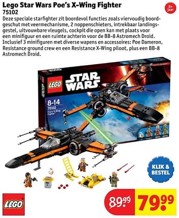 Aanbiedingen Lego star wars poe`s x-wing fighter - Lego - Geldig van 24/10/2016 tot 19/12/2016 bij Kruidvat