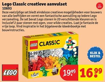 Aanbiedingen Lego classic creatieve aanvulset - Lego - Geldig van 24/10/2016 tot 19/12/2016 bij Kruidvat