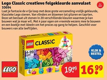 Aanbiedingen Lego classic creatieve felgekleurde aanvulset - Lego - Geldig van 24/10/2016 tot 19/12/2016 bij Kruidvat