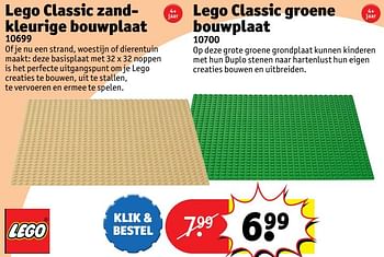 Aanbiedingen Lego classic zandkleurige bouwplaat - Lego - Geldig van 24/10/2016 tot 19/12/2016 bij Kruidvat