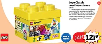 Aanbiedingen Lego classic creatieve stenen - Lego - Geldig van 24/10/2016 tot 19/12/2016 bij Kruidvat