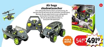 Aanbiedingen Air hogs shadowlauncher - Air Hogs - Geldig van 24/10/2016 tot 19/12/2016 bij Kruidvat