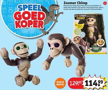 Aanbiedingen Zoomer chimp - Zoomer - Geldig van 24/10/2016 tot 19/12/2016 bij Kruidvat
