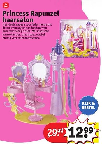 Aanbiedingen Princess rapunzel haarsalon - Disney Princess - Geldig van 24/10/2016 tot 19/12/2016 bij Kruidvat