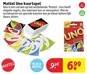 Aanbiedingen Mattel uno kaartspel - Mattel - Geldig van 24/10/2016 tot 19/12/2016 bij Kruidvat
