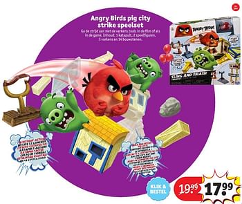 Aanbiedingen Angry birds pig city strike speelset - Angry Birds - Geldig van 24/10/2016 tot 19/12/2016 bij Kruidvat