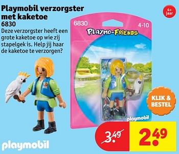 Aanbiedingen Playmobil verzorgster met kaketoe - Playmobil - Geldig van 24/10/2016 tot 19/12/2016 bij Kruidvat