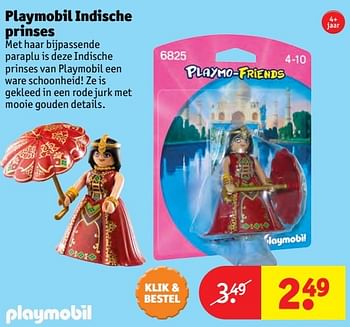Aanbiedingen Playmobil indische prinses - Playmobil - Geldig van 24/10/2016 tot 19/12/2016 bij Kruidvat