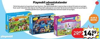 Aanbiedingen Playmobil adventskalender - Playmobil - Geldig van 24/10/2016 tot 19/12/2016 bij Kruidvat
