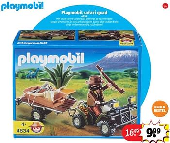 Aanbiedingen Playmobil safari quad - Playmobil - Geldig van 24/10/2016 tot 19/12/2016 bij Kruidvat