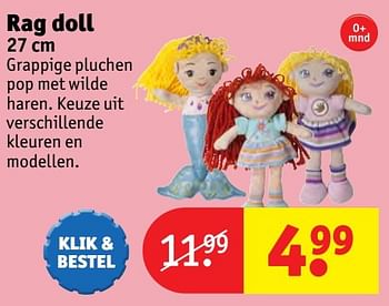 Aanbiedingen Rag doll - Huismerk - Kruidvat - Geldig van 24/10/2016 tot 19/12/2016 bij Kruidvat