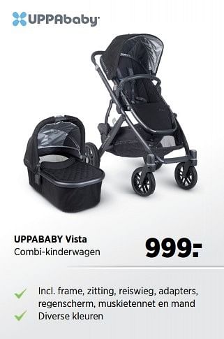 Aanbiedingen Uppababy vista combi-kinderwagen - Uppababy - Geldig van 22/11/2016 tot 19/12/2016 bij Babypark