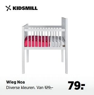 Aanbiedingen Wieg noa diverse kleuren - Kidsmill - Geldig van 22/11/2016 tot 19/12/2016 bij Babypark