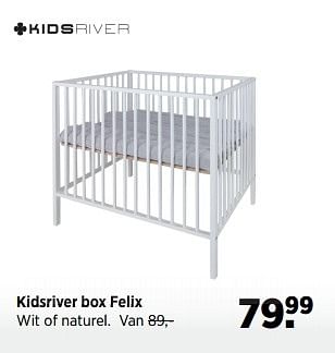 Aanbiedingen Kidsriver box felix wit of naturel - Kidsriver - Geldig van 22/11/2016 tot 19/12/2016 bij Babypark