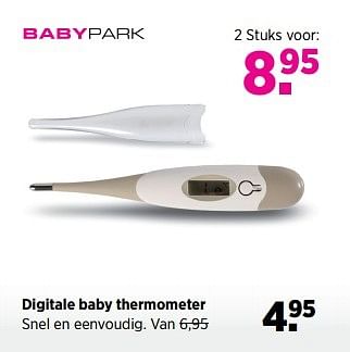 Aanbiedingen Digitale baby thermometer snel en eenvoudig - Huismerk - Babypark - Geldig van 22/11/2016 tot 19/12/2016 bij Babypark