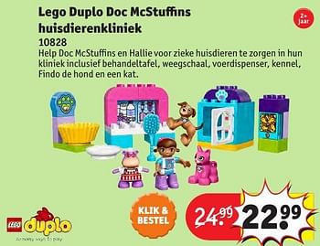 Aanbiedingen Lego duplo doc mcstuffins huisdierenkliniek 10828 - Lego - Geldig van 24/10/2016 tot 19/12/2016 bij Kruidvat