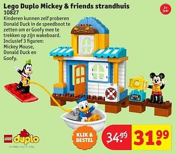 Aanbiedingen Lego duplo mickey + friends strandhuis 10827 - Lego - Geldig van 24/10/2016 tot 19/12/2016 bij Kruidvat