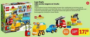 Aanbiedingen Lego duplo mijn eerste wagens en trucks 10816 - Lego - Geldig van 24/10/2016 tot 19/12/2016 bij Kruidvat