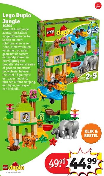 Aanbiedingen Lego duplo jungle 10804 - Lego - Geldig van 24/10/2016 tot 19/12/2016 bij Kruidvat