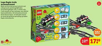 Aanbiedingen Lego duplo trein accessoiresset - Lego - Geldig van 24/10/2016 tot 19/12/2016 bij Kruidvat