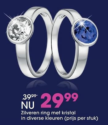 Aanbiedingen Zilveren ring met kristal - Huismerk - Lucardi - Geldig van 21/11/2016 tot 31/12/2016 bij Lucardi