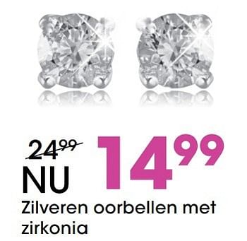 Aanbiedingen Zilveren oorbellen met zirkonia - Huismerk - Lucardi - Geldig van 21/11/2016 tot 31/12/2016 bij Lucardi