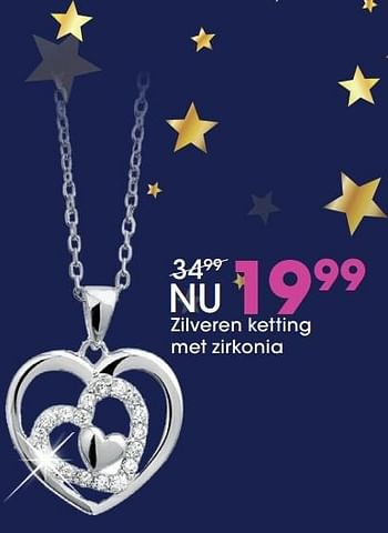 Aanbiedingen Zilveren ketting met zirkonia - Huismerk - Lucardi - Geldig van 21/11/2016 tot 31/12/2016 bij Lucardi