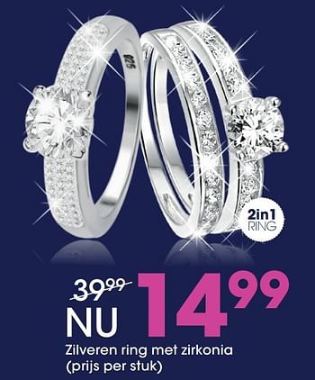 Aanbiedingen Zilveren ring met zirkonia - Huismerk - Lucardi - Geldig van 21/11/2016 tot 31/12/2016 bij Lucardi