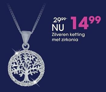Aanbiedingen Zilveren ketting met zirkonia - Huismerk - Lucardi - Geldig van 21/11/2016 tot 31/12/2016 bij Lucardi