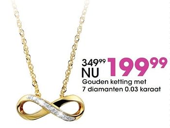 Aanbiedingen Gouden ketting met 7 diamanten 0.03 karaat - Huismerk - Lucardi - Geldig van 21/11/2016 tot 31/12/2016 bij Lucardi