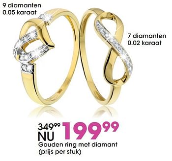 Aanbiedingen Gouden ring met diamant - Huismerk - Lucardi - Geldig van 21/11/2016 tot 31/12/2016 bij Lucardi