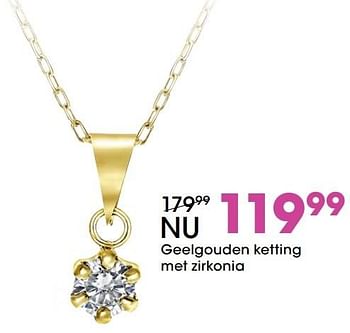 Aanbiedingen Geelgouden ketting met zirkonia - Huismerk - Lucardi - Geldig van 21/11/2016 tot 31/12/2016 bij Lucardi