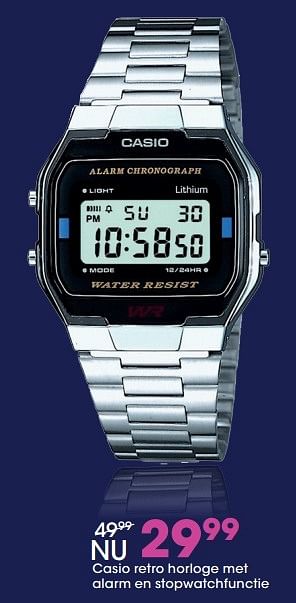 Aanbiedingen Casio retro horloge - Casio - Geldig van 21/11/2016 tot 31/12/2016 bij Lucardi