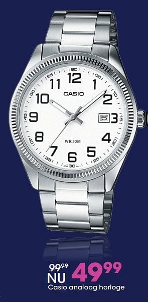 Aanbiedingen Casio analoog horloge - Casio - Geldig van 21/11/2016 tot 31/12/2016 bij Lucardi