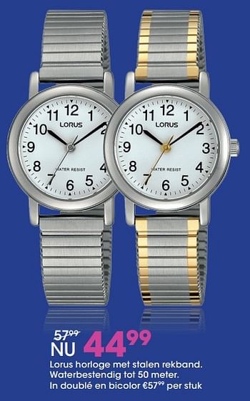 Aanbiedingen Lorus horloge met stalen rekband - Lorus - Geldig van 21/11/2016 tot 31/12/2016 bij Lucardi