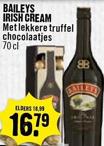 Aanbiedingen Baileys irish cream - Baileys - Geldig van 27/11/2016 tot 03/12/2016 bij Dirk III