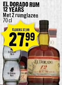 Aanbiedingen El dorado rum 12 years - Eldorado - Geldig van 27/11/2016 tot 03/12/2016 bij Dirk III