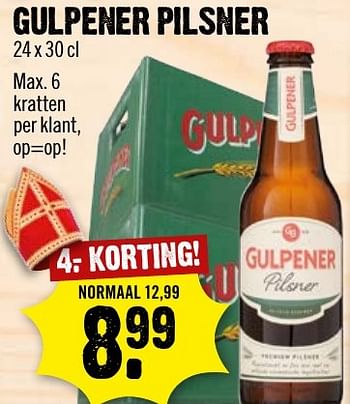 Aanbiedingen Gulpener pilsner - Gulpener - Geldig van 27/11/2016 tot 03/12/2016 bij Dirk III