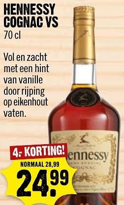 Aanbiedingen Hennessy cognac vs - Hennessy - Geldig van 27/11/2016 tot 03/12/2016 bij Dirk III