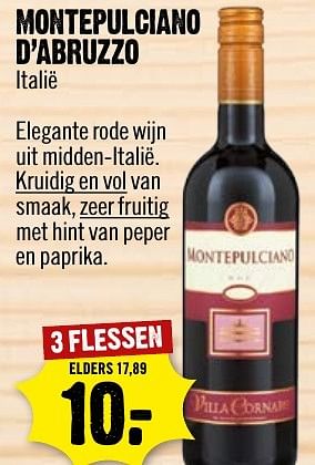 Aanbiedingen Montepulciano d`abruzzo - Rode wijnen - Geldig van 27/11/2016 tot 03/12/2016 bij Dirk III